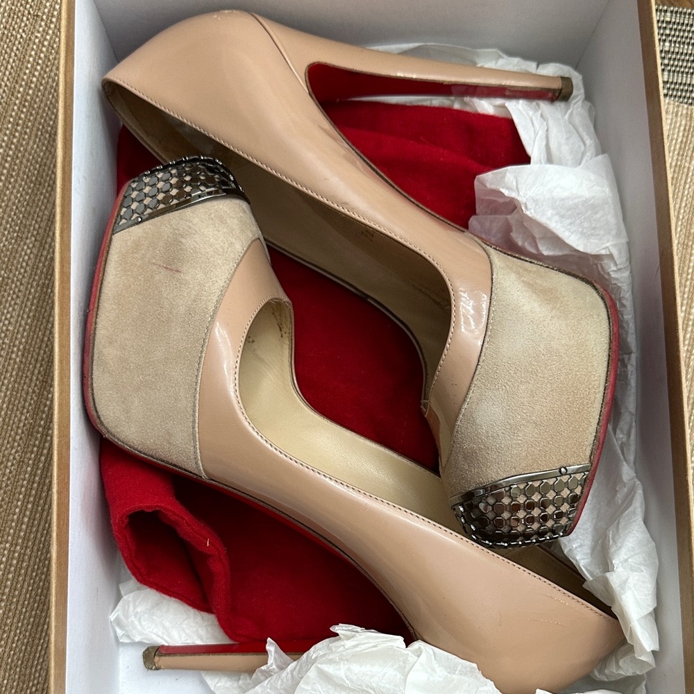 Christian Louboutin Blush and Taupe Heels